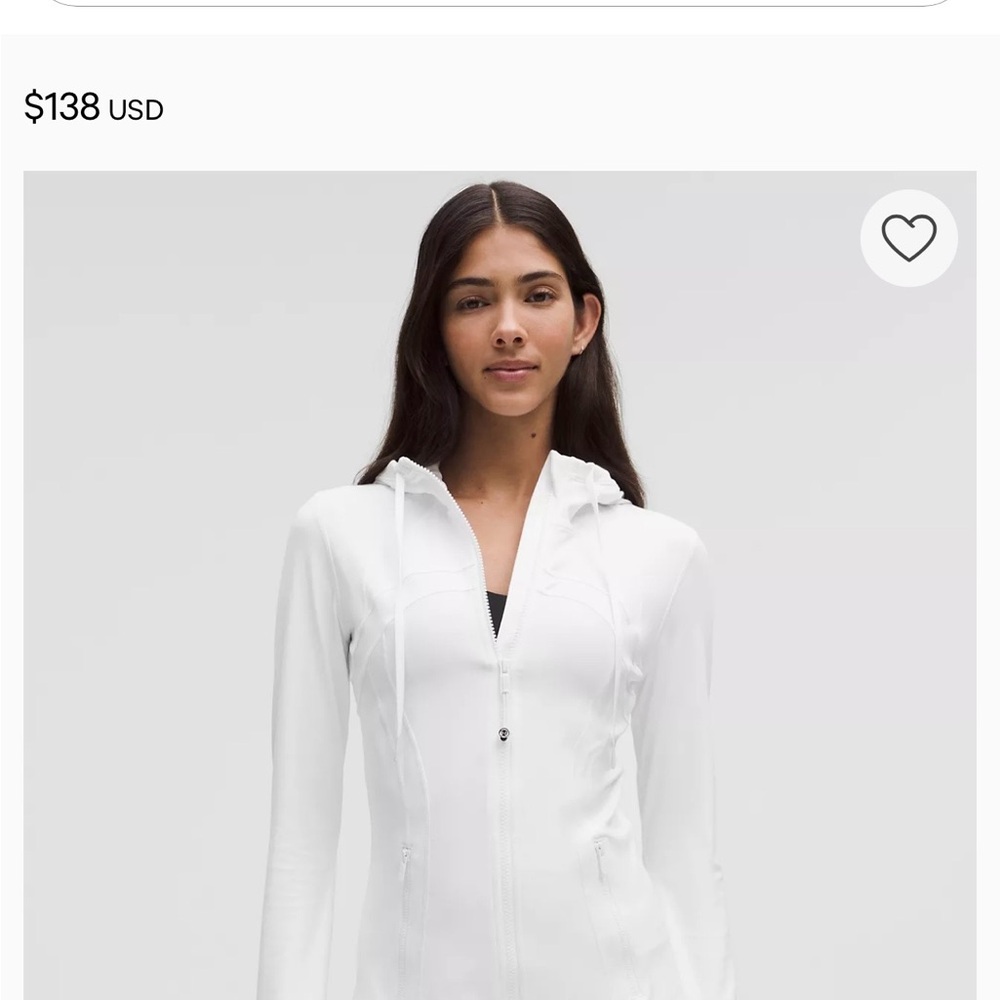 lululemon athletica Define Hooded White Jacket-Nulu